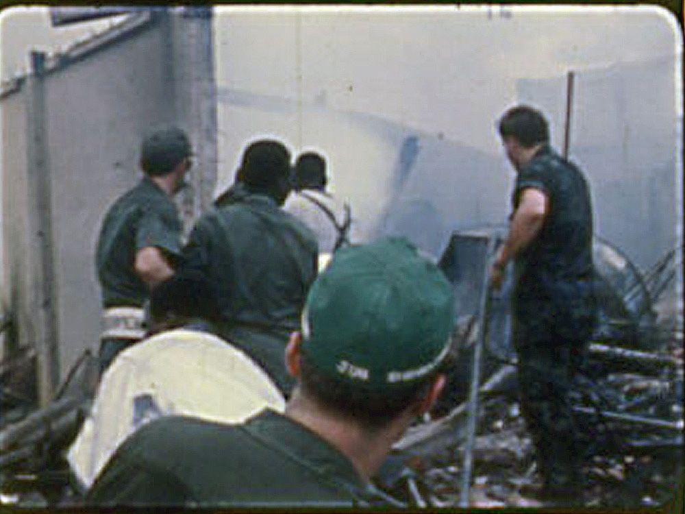 Burning debris at AFTN Udorn - April 10, 1970