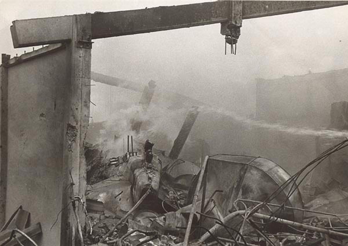 Fire damaged AFTN Udorn station - April 10, 1970