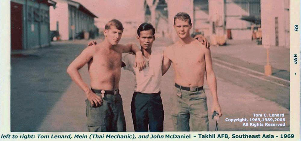 Tom Lenard, Mein, John McDaniel at Takhli RTAFB