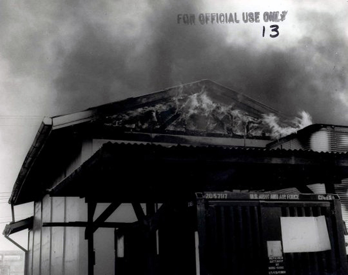 Rear of burning AFTN Udorn - April 10, 1970