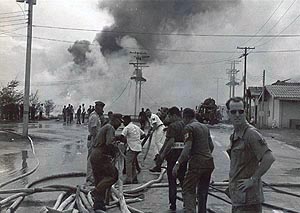 Fire at AFTN Udorn station - April 10, 1970