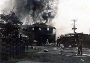 Fire at AFTN Udorn station - April 10, 1970