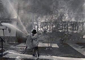 Fire at AFTN Udorn station - April 10, 1970