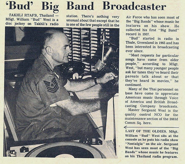 MSgt Bud West on the board Takhli Radio 1973