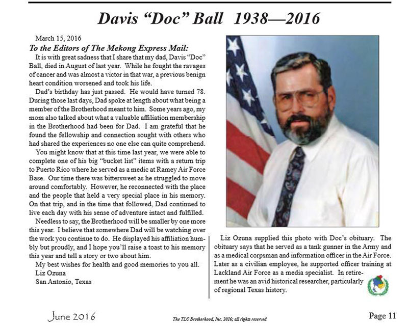 Doc Ball - In Memoriam - 2016 - TLB