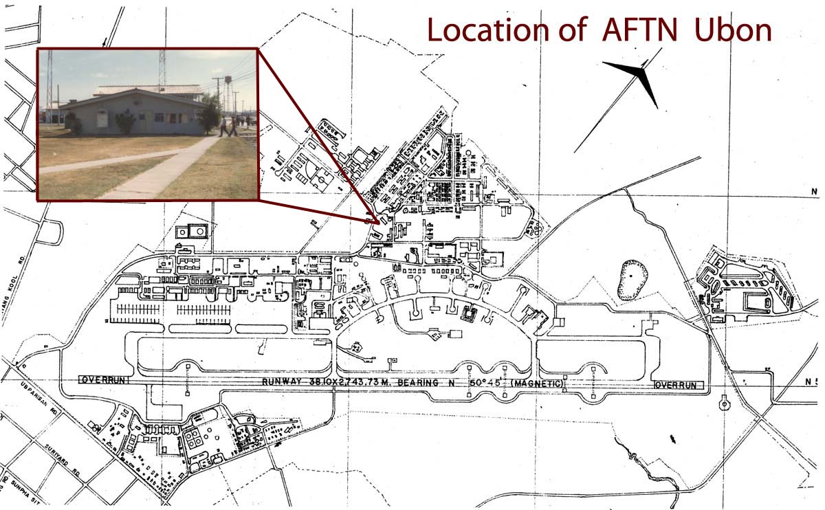 Location of AFTN Ubon on Base Map